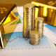 Goldbarren, Goldmünzen, Aktien