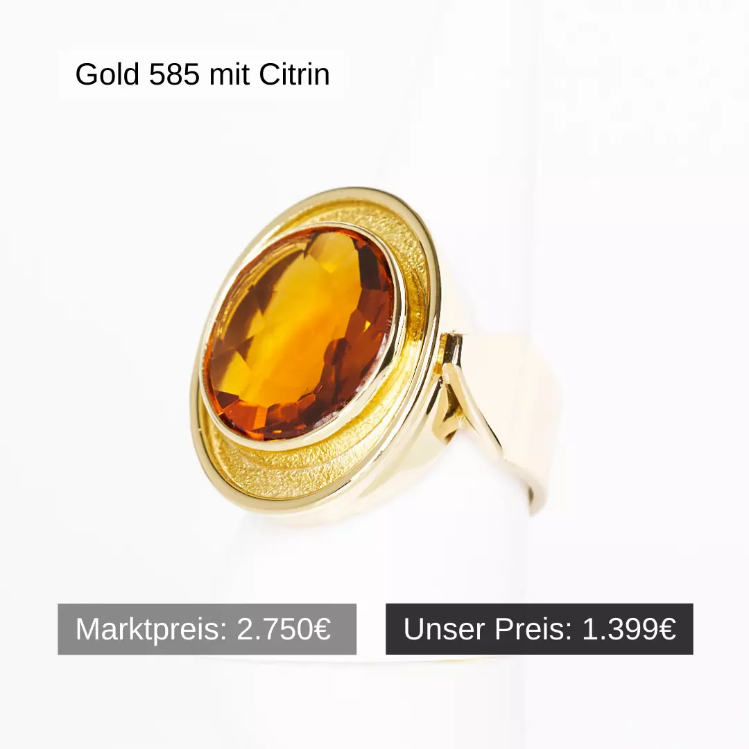 Damenring Gold 585 mit Citrin