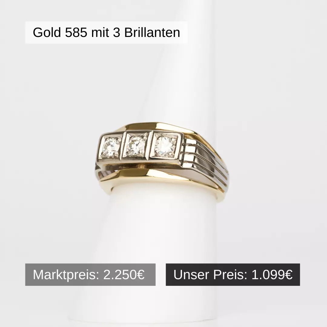 Ring Gold 585 mit 3 Brillanten