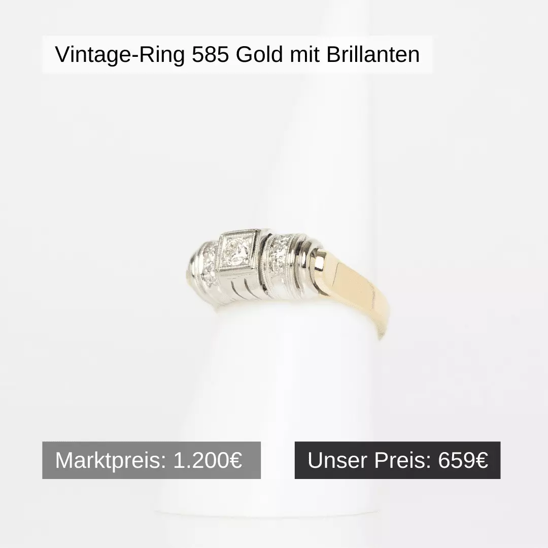 Vintage Ring 585 Gold mit Brillanten