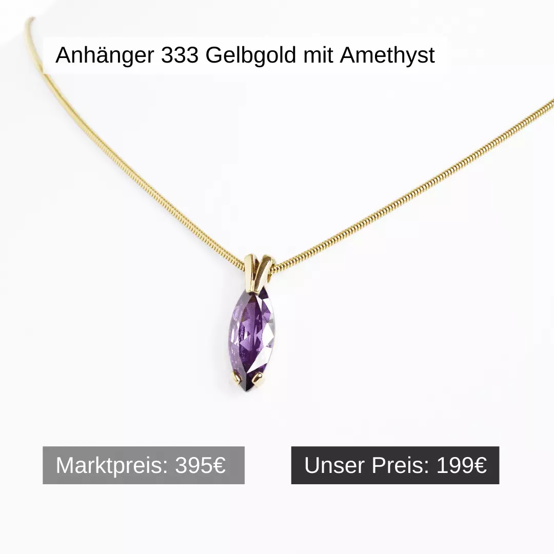 Anhaenger 333 Gelbgold mit Amethyst