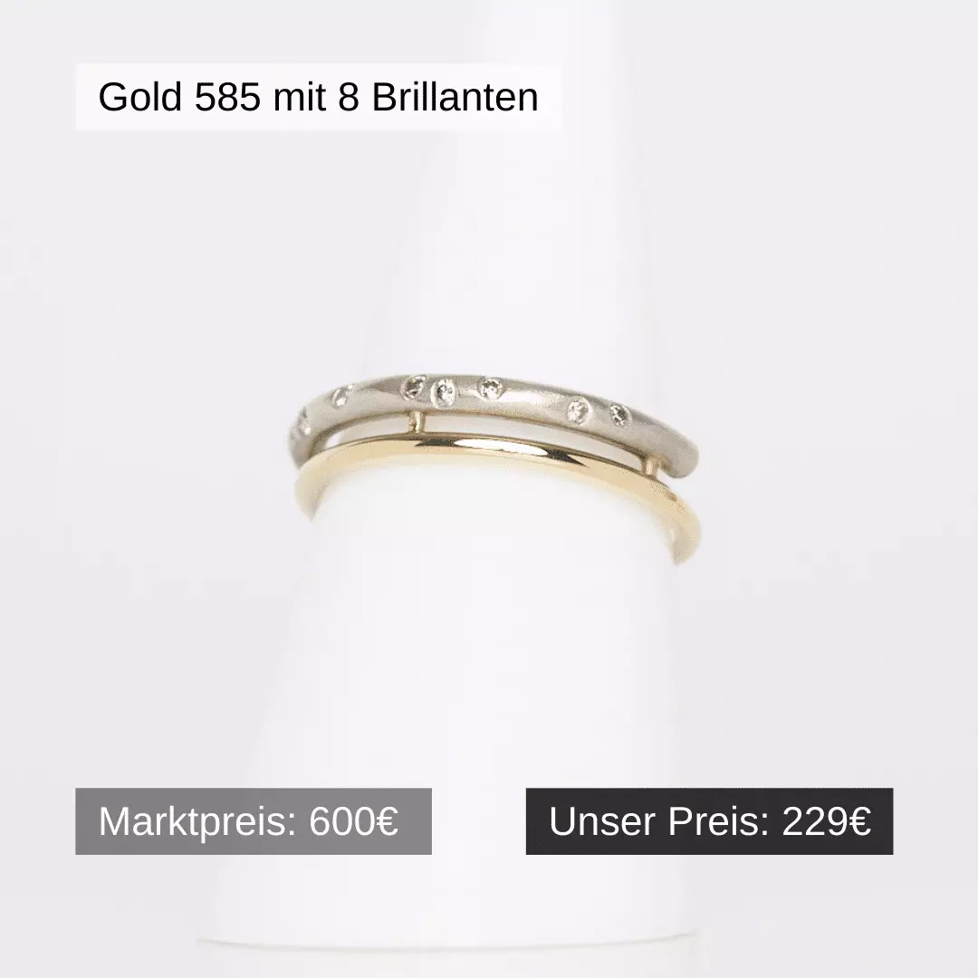 Diamantring Gold 585 mit 8 Brillanten