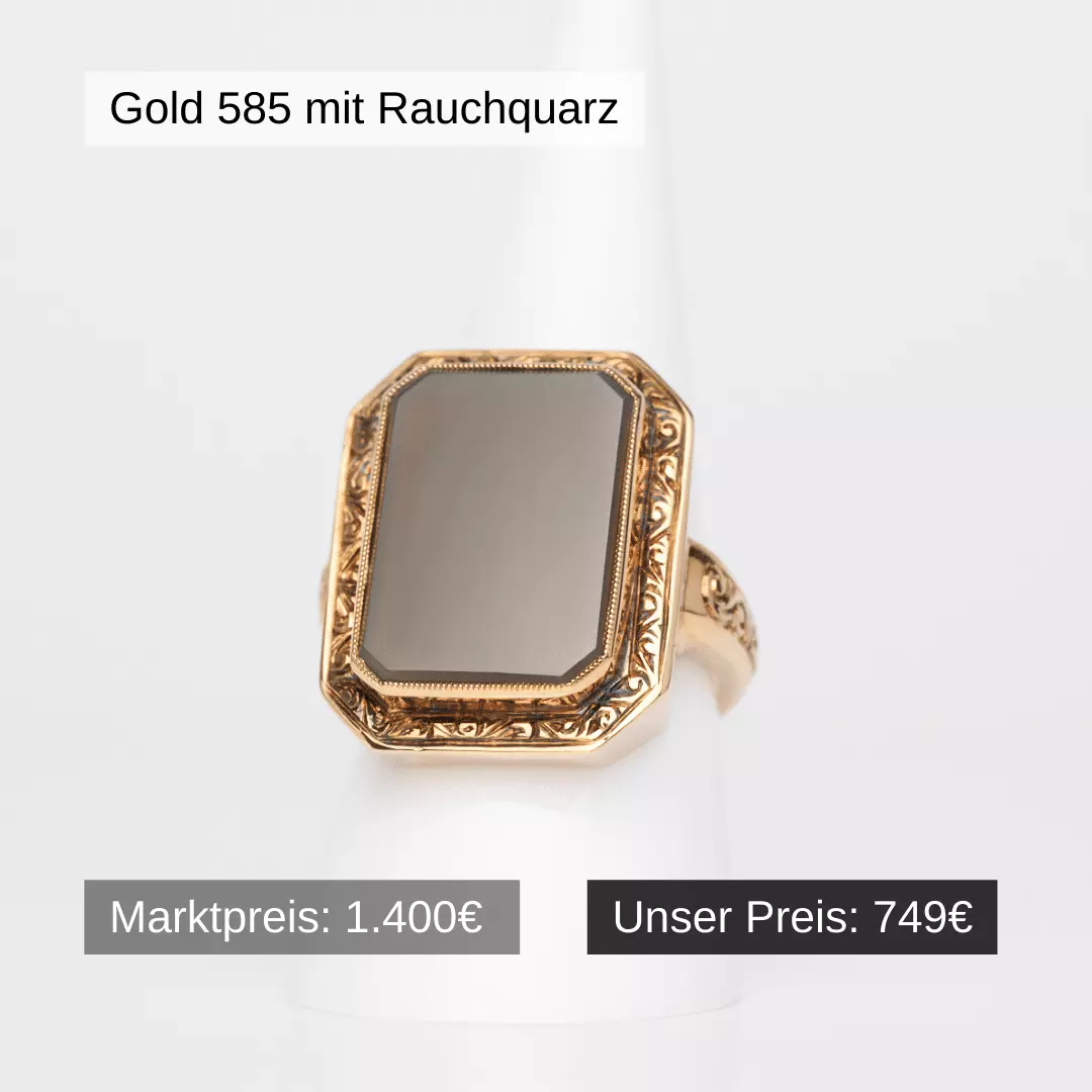 Damenring Gold 585 mit Rauchquarz