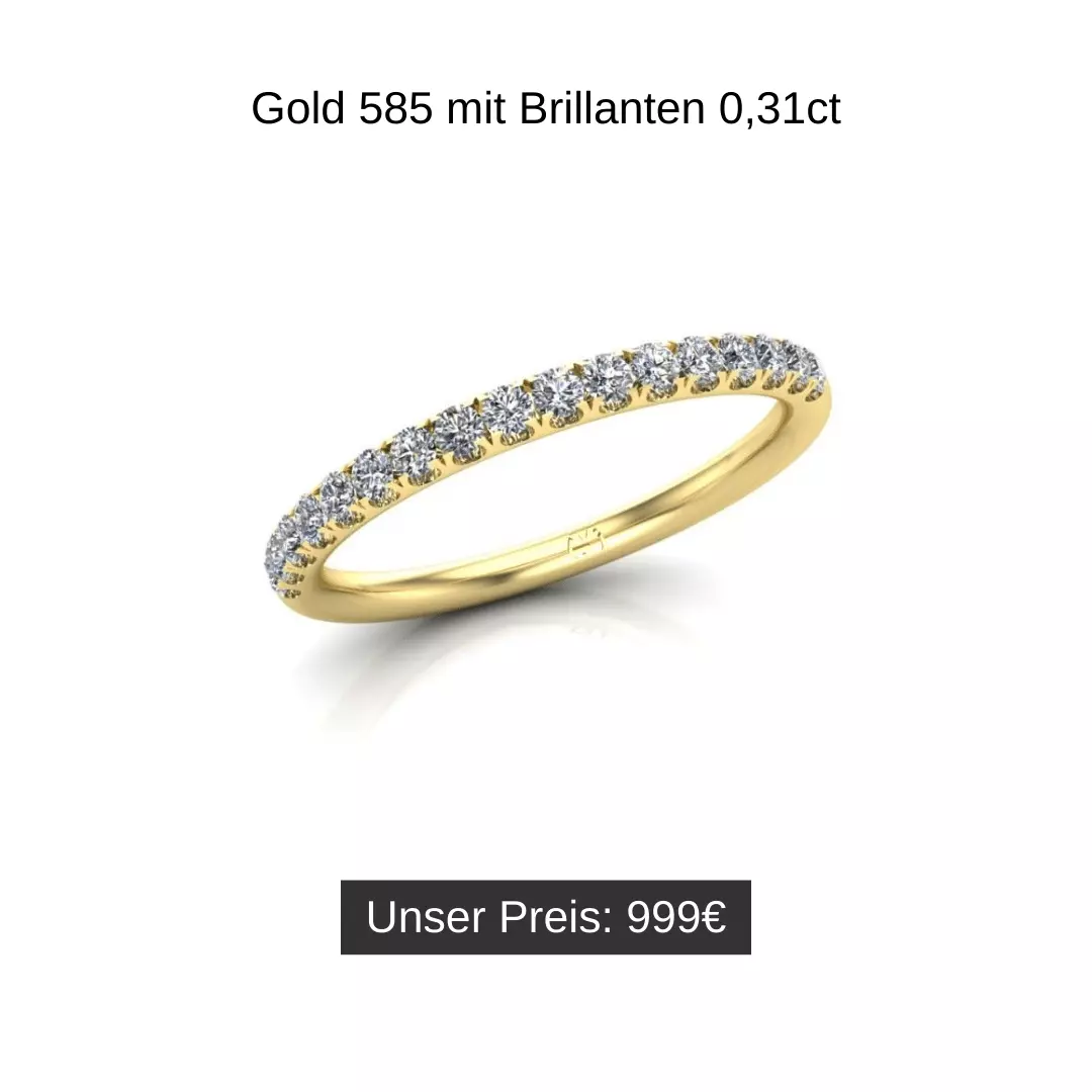 Memoirering Gold 585 mit Brillanten