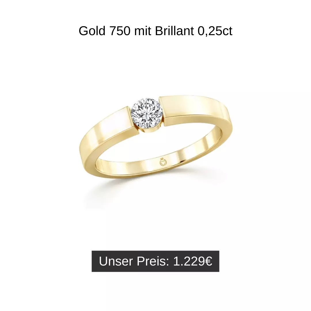 Antragsring Gold 750 mit Brillant